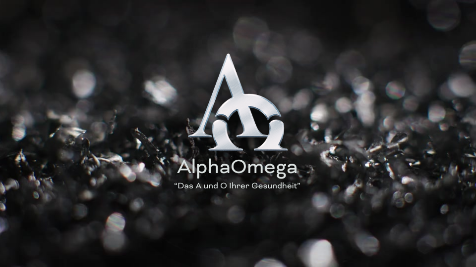 AlphaOmega Logo auf schwarzem Hintergrund