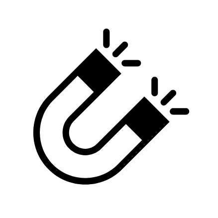 Magnetsymbol Grafik auf weißem Hintergrund