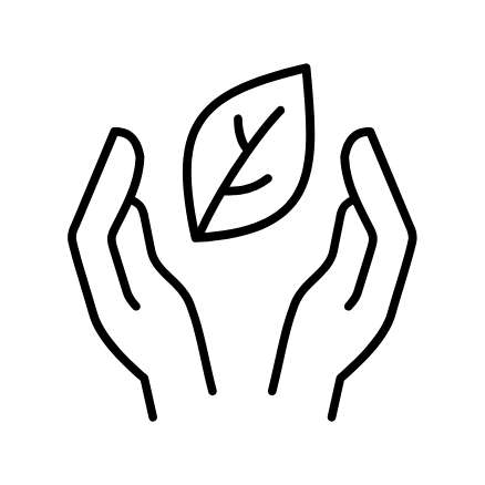 Symbolgrafik zwei Hände mit Blatt Natur